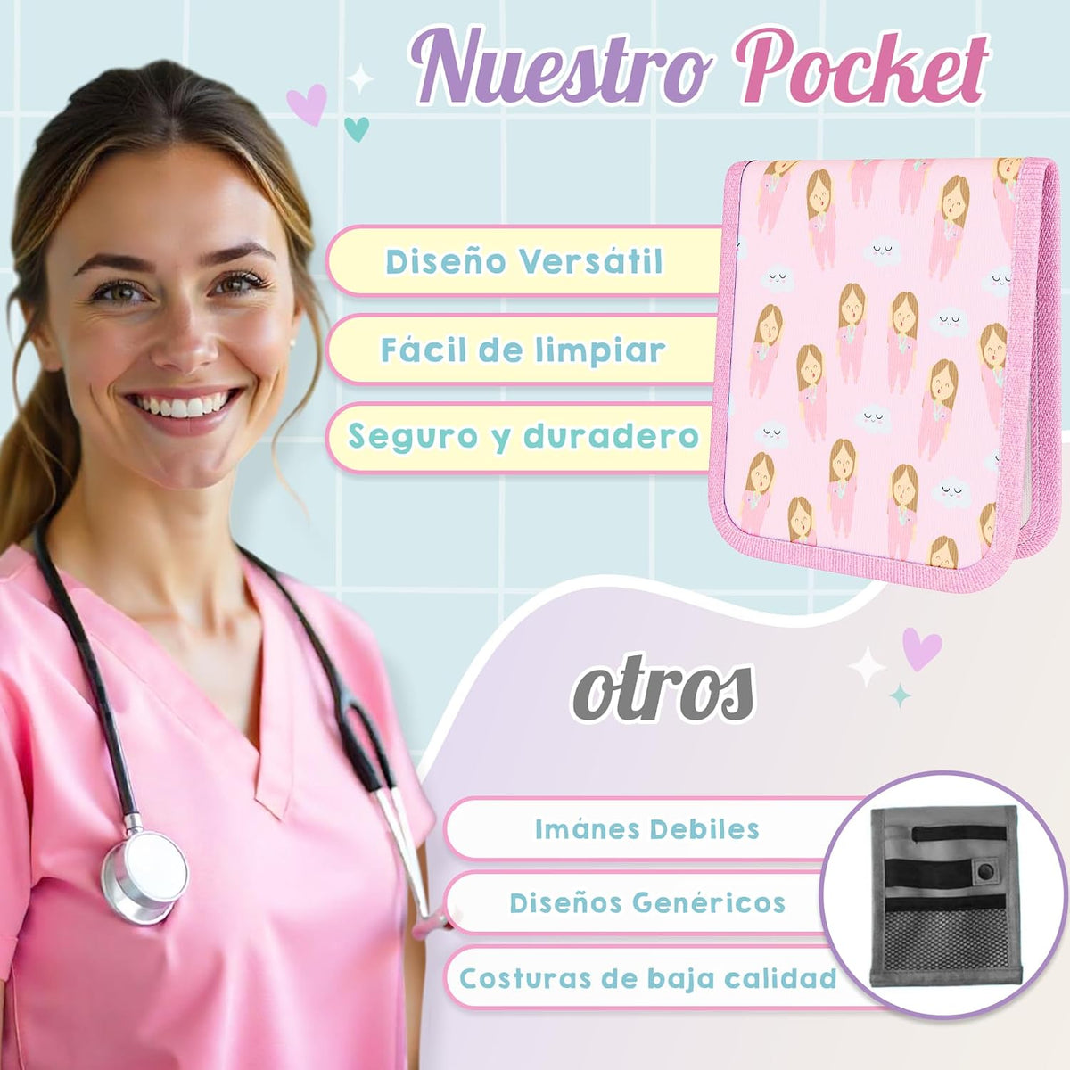 Salvabolsillos organizador de enfermería — Muñecas Rosa