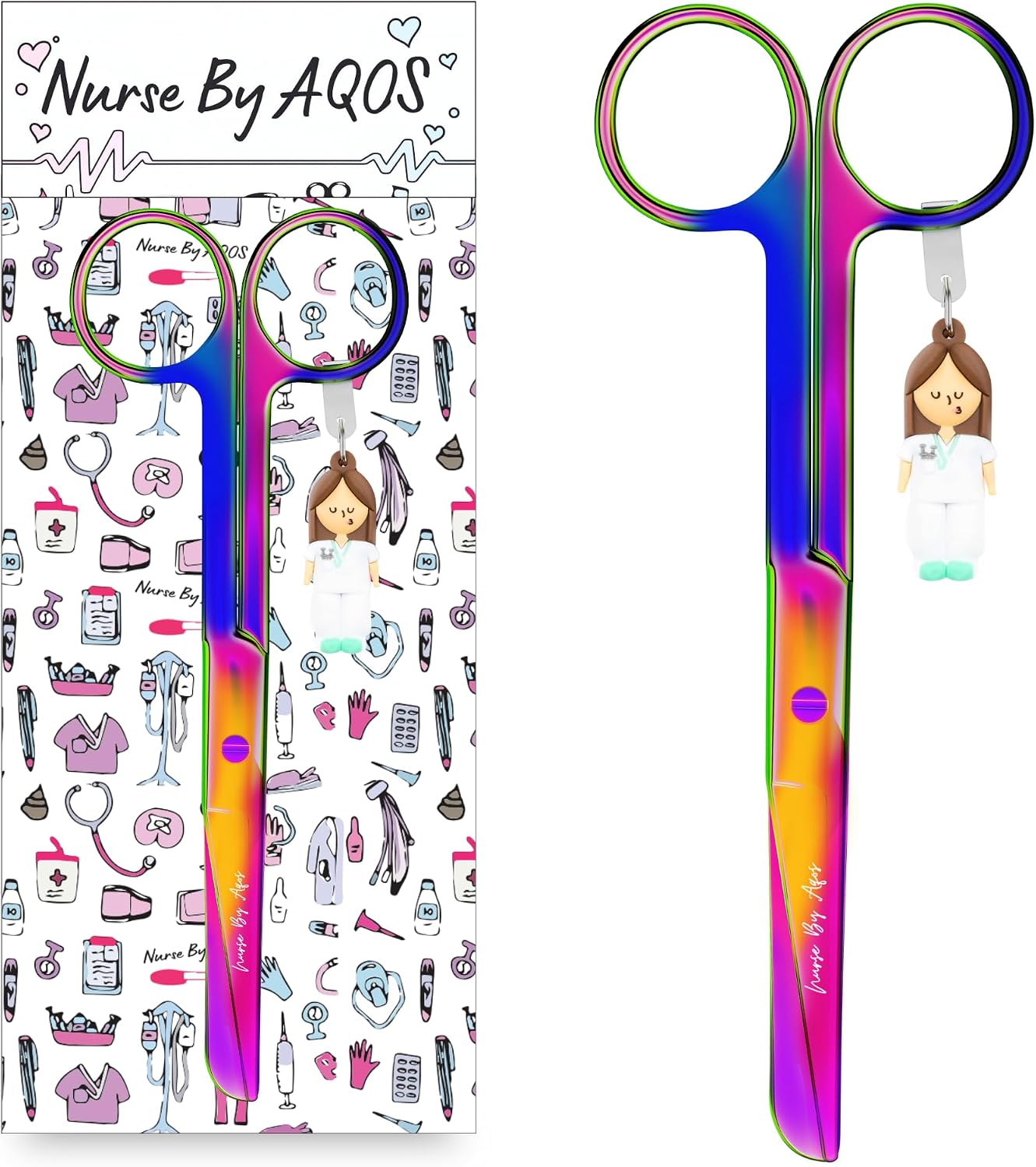 Nurse By Aqos | Tijeras Punta Afilada Rainbow para Enfermería
