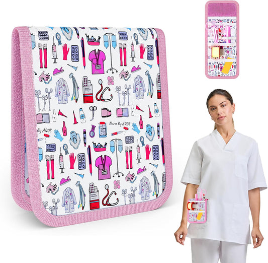 Nurse By Aqos | Salvabolsillos Enfermeria - Organizador de Bolsillo Enfermeria | Ideal para Enfermera en Apuros - Bolsillo Enfermera Organizador - TCAE (Cosas Enfermeros Rosa)