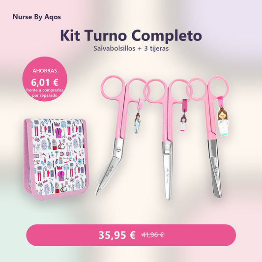Kit Turno Completo — salvabolsillos + 3 tijeras (Pico de Pato, Mayo y Afilada)